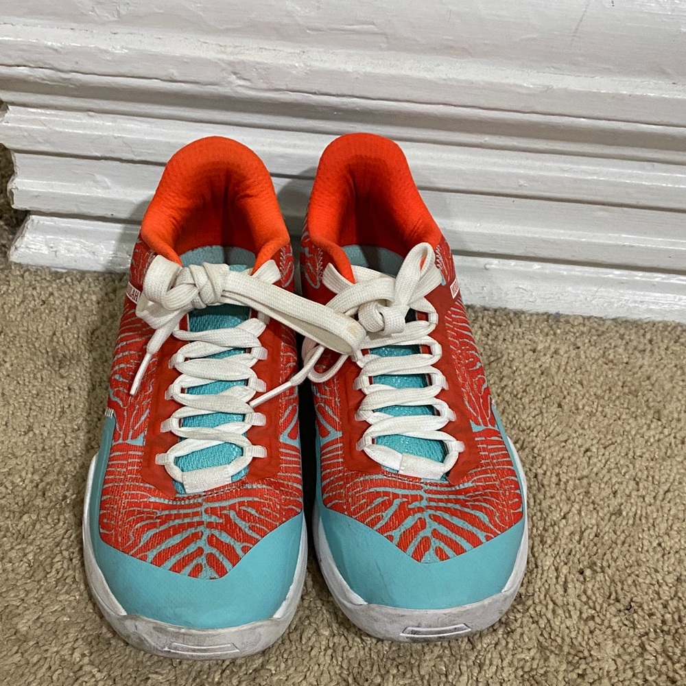 Stylish Red and Teal Women's Athletic Shoes